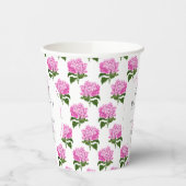 Pink Hydrangea Muster Oh Baby Girl Dusche Pappbecher (Links)