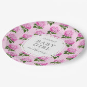 Pink Hydrangea Muster Sweet Baby Girl Pappteller (Schrägansicht)