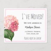 Pink Hydrangea Neue Zuhause-Ankündigung Flyer (Vorne)