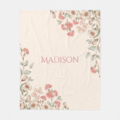 Pink Hydrangea Personalisiert Elegante Chic Floral Fleecedecke (Vorderseite)