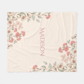 Pink Hydrangea Personalisiert Elegante Chic Floral Fleecedecke (Vorderseite (Horizontal))