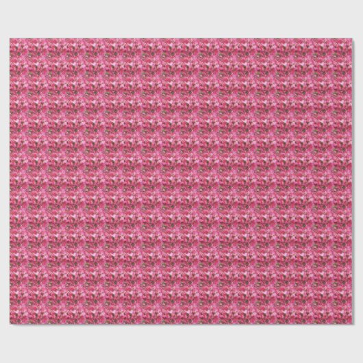 Pink Hydrangea Petals Floral Muster Geschenkpapier (Flach)