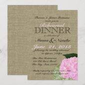 Pink Hydrangea Probe Dinner 12x18 Einladung (Vorne/Hinten)