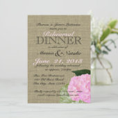 Pink Hydrangea Probe Dinner 12x18 Einladung (Stehend Vorderseite)