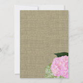 Pink Hydrangea Probe Dinner 12x18 Einladung (Rückseite)