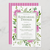 Pink Hydrangea Probe Dinner Einladung (Vorne/Hinten)