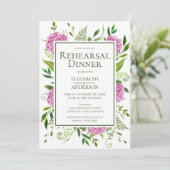 Pink Hydrangea Probe Dinner Einladung (Stehend Vorderseite)