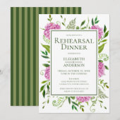 Pink Hydrangea Probe Dinner Einladung (Vorne/Hinten)