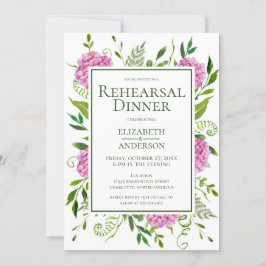 Pink Hydrangea Probe Dinner Einladung