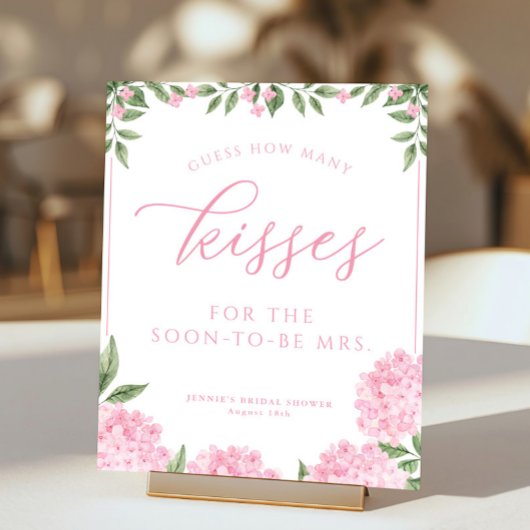 Pink Hydrangea rät wie viele Kisses Showspiele Poster