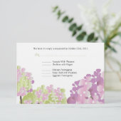 Pink Hydrangea Reponse Card RSVP Karte (Stehend Vorderseite)