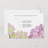 Pink Hydrangea Reponse Card RSVP Karte (Vorne/Hinten)