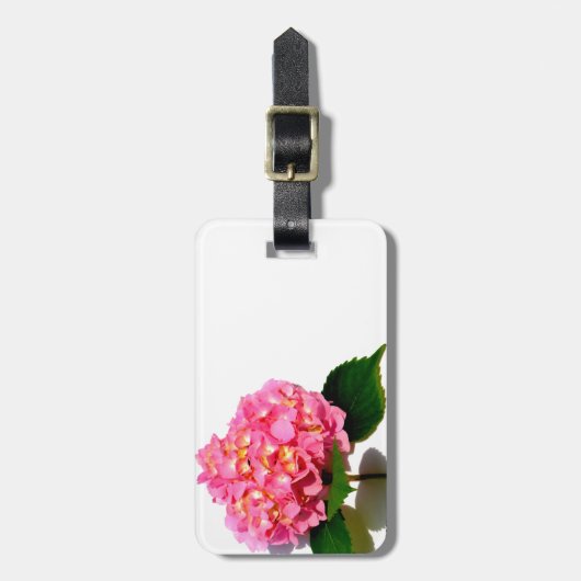 Pink Hydrangea Rosa Blume Rosa Blütenblume Gepäckanhänger (Vorderseite vertikal)