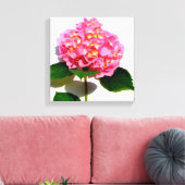 Pink Hydrangea Rosa Blume Rosa Blütenblume Leinwanddruck (Insitu (Wohnzimmer))