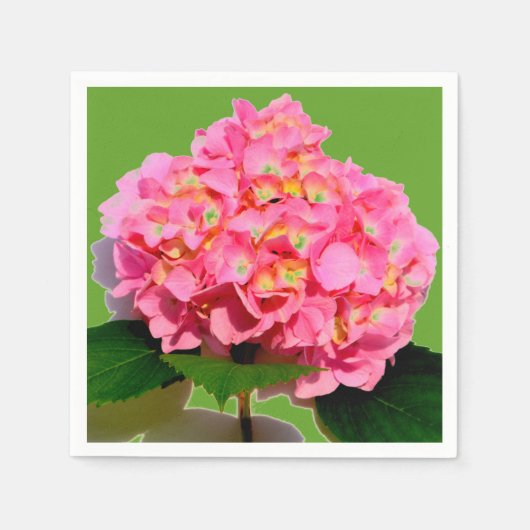 Pink Hydrangea Rosa Blume Rosa Blütenblume Serviette (Vorderseite)