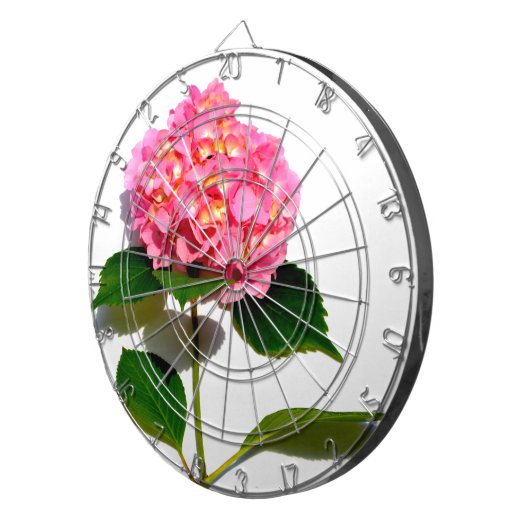 Pink Hydrangea Rosa Blume Rosa Rosen Dartscheibe (Vorderseite rechts)