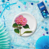 Pink Hydrangea Rosa Blume Rosa Rosen Pappteller (Party)