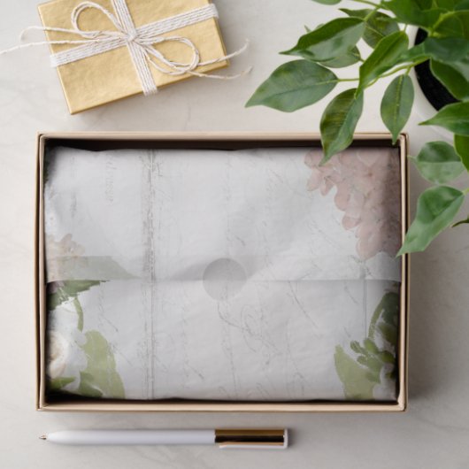 Pink Hydrangea Rose Butterfly Blume Blumenschrift Seidenpapier (Geschenk)