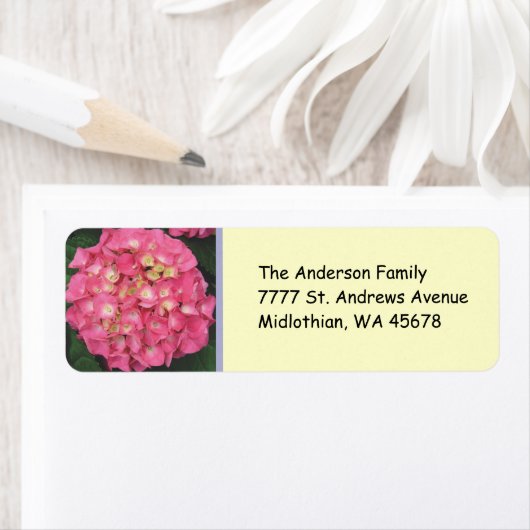 Pink Hydrangea Rücksendeadresse (Insitu)