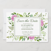 Pink Hydrangea Save The Date (Vorderseite)