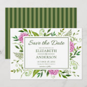 Pink Hydrangea Save The Date (Vorne/Hinten)