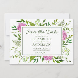 Pink Hydrangea Save The Date