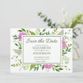 Pink Hydrangea Save The Date (Stehend Vorderseite)