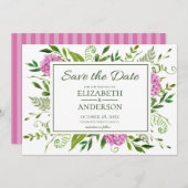 Pink Hydrangea Save The Date (Vorne/Hinten)
