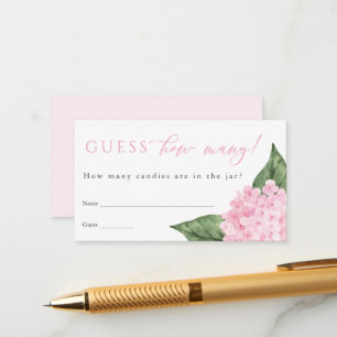 Pink Hydrangea schätzt die Anzahl der Duschspielka Begleitkarte