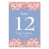 Pink Hydrangea, Serenity Blue Tischnummer (Vorderseite)