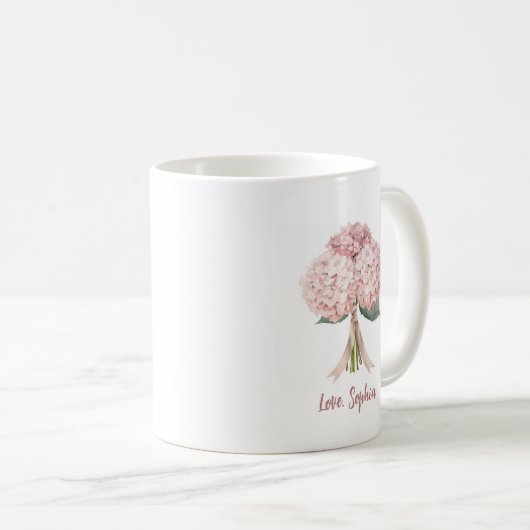Pink Hydrangea Spring Porcelain Flower Floral Kaffeetasse (VorderseiteRechts)
