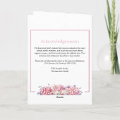 Pink Hydrangea Summer Flowers Funeral Folded Programm (Rückseite)