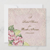 Pink Hydrangea Swirl - Brautparty Floral Einladung (Rückseite)
