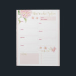 Pink Hydrangea Tagesplaner Notizblock<br><div class="desc">Dieses stilvolle,  moderne,  blumengeschmückte Wochenplaner-Design verfügt über eine rosa Hydrangea mit einer Do-List,  Notizen und Platz für Ihre Woche. #planner #plan #planning #hydrangea #pink #floral #botanical #schoolsupplies #officesupplies #Zuhause #office #work #week #wolyplanner #week #todolist #notes #elegant #chic #stylish #modern #feminine #girly #notepad #organisation #organisation #organisierten #organisieren #organisieren #organisieren #organisieren</div>
