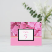 Pink Hydrangea-Tischnummer Postkarte (Stehend Vorderseite)