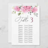 Pink Hydrangea Tischnummer Seekartenkarten (Vorderseite)