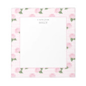 Pink Hydrangea überall im Blut personalisiert Notizblock (Vorderseite)