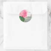 Pink-Hydrangea-Umschlag-Aufkleber Runder Aufkleber (Tasche)