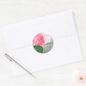 Pink-Hydrangea-Umschlag-Aufkleber Runder Aufkleber (Umschlag)