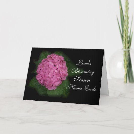 Pink Hydrangea Valentine Feiertagskarte (Vorderseite)