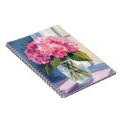 Pink Hydrangea Vase Flower Bouquet Watercolor Notizblock (Rechte Seite)