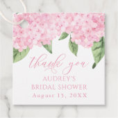 Pink Hydrangea Vielen Dank für Ihr individuelles B Geschenkanhänger (Vorderseite)