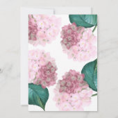 Pink Hydrangea Vintage Blumenhochzeit Einladung (Rückseite)