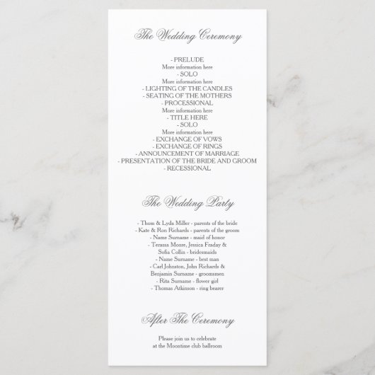 Pink Hydrangea Vintage Blumenhochzeitprogramme Programm (Rückseite)