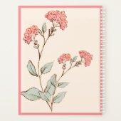 Pink Hydrangea Vintage Handzeichen Planer (Rückseite)