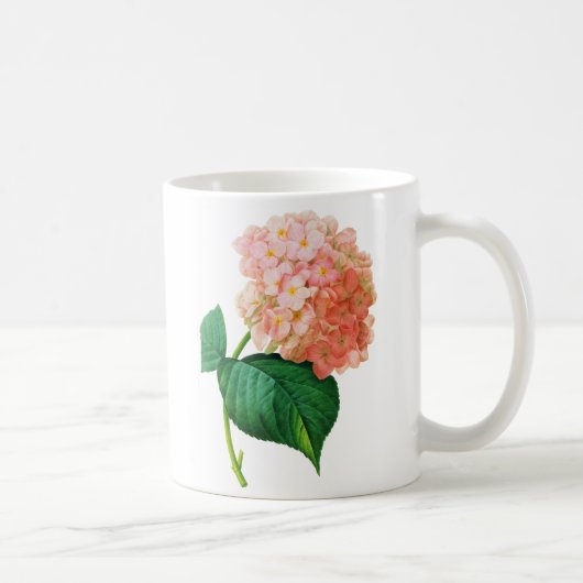 Pink Hydrangea von Pierre Joseph Redoute Kaffeetasse (Rechts)