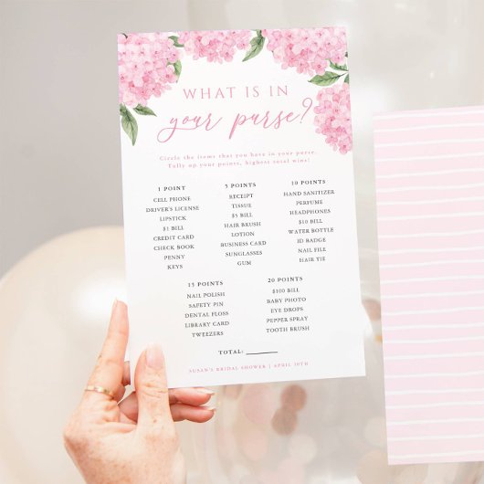 Pink Hydrangea Was ist in Ihrer Spielkarte? Flyer