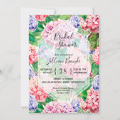 Pink Hydrangea Wasserfarbe Bridal Dusche Einladung (Vorderseite)