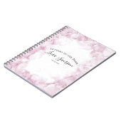 Pink Hydrangea Wasserfarbe Buchstaben an die Braut Notizblock (Linke Seite)