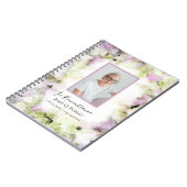 Pink Hydrangea Watercolor Beerdigung Gästebuch Notizblock (Linke Seite)